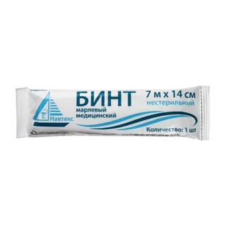 Навтекс Бинт марлевый медицинский нестерильный 7М Х 14 см Инд. уп 1 шт