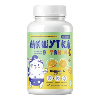 Мишутка Мармеладки Витамин С BioForte пастилки жев со вкусом апельсина, 60 шт