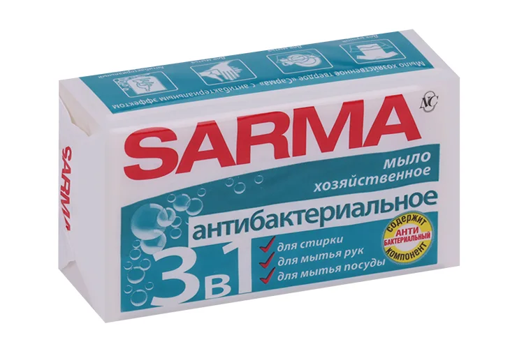 Мыло Sarma Хозяйственное антибактериальное 140 гр