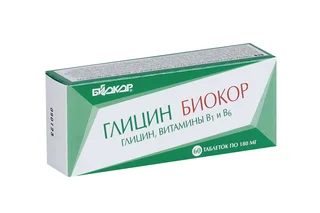 Глицин Биокор с витаминами В6 и В1 180 мг 60 шт таблетки