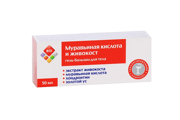 Гель-бальзам BIO Муравьиная кислота / живокост для тела 50 мл