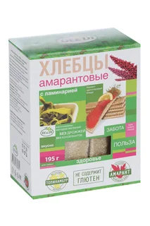 Хлебцы Di&Di амарантовые с ламинарией без глютена 195 гр
