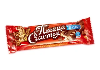Шоколад Птица счастья молочный с начинкой из миндального пралине 30 гр
