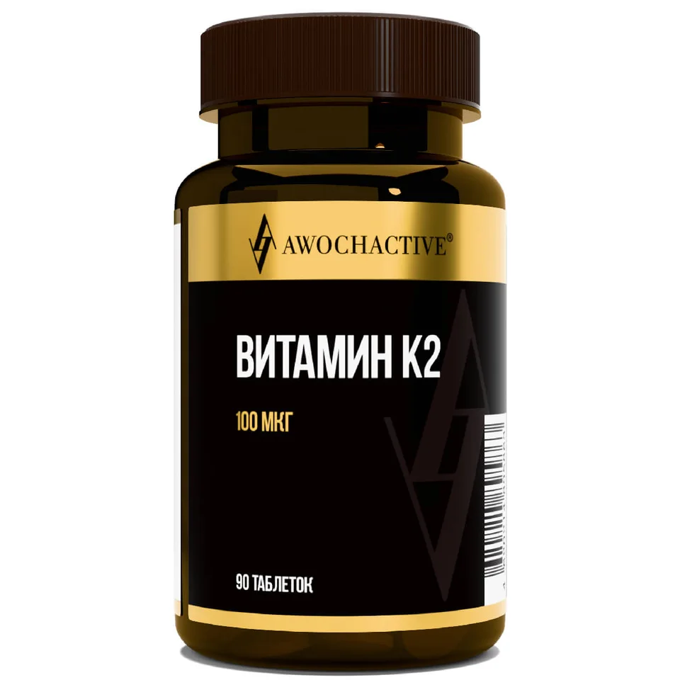 Витамин К2, 100 мкг, 90 таблеток, Awochactive, годен до 11.11.2026