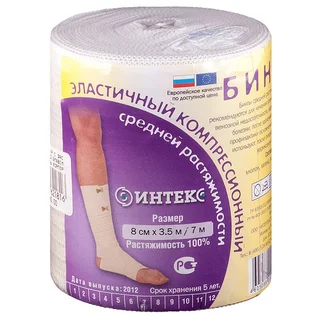 Интекс Бинт Эластичный Компрессионный Ср С Застежками 3,5Мх8 см 1 шт