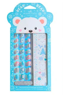 Набор детский накладные ногти с переводными татуировками Miamitats Dear bear (3101)