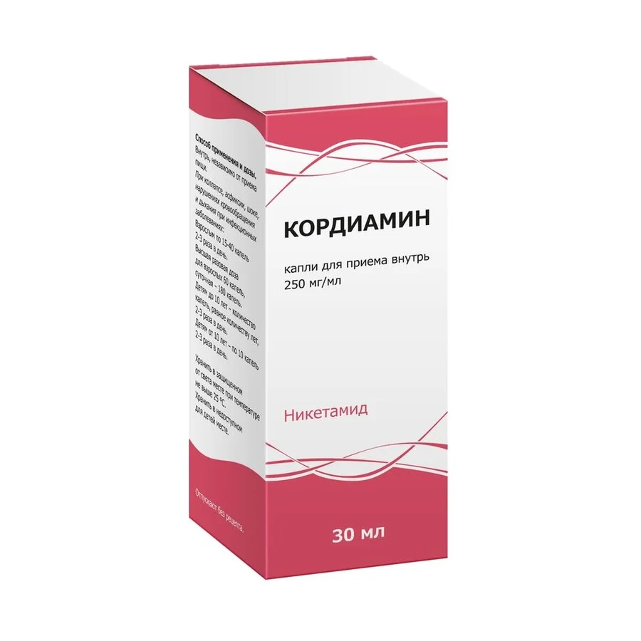 Кордиамин капли 250 мг / мл 30 мл
