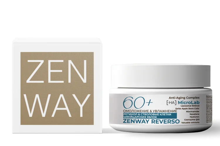 Крем для лица Zenway увлажняющий 60+ c ретинолом и активными биоэкстрактами 50 мл