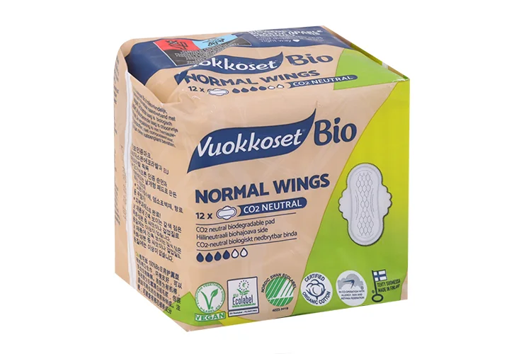 Прокладки Vuokkoset BIO Normal Wings гигиенические 12 шт