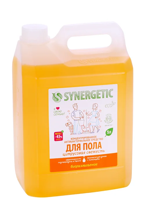 Средство Synergetic универсальное для мытья пола Цитрусовая свежесть 5 л