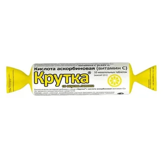 Аскорбиновая Кислота Крутка С Сахаром Лимон 2,9 гр 10 шт