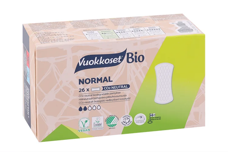 Прокладки Vuokkoset Bio normal гигиенич ежедн без крылышек 26 шт