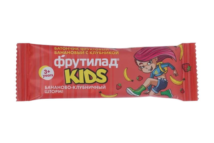 Батончик Фрутилад Кидс бананово- клубничный шторм для детского питания с 3 лет 25 гр