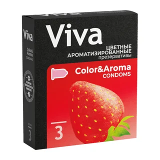 Презерватив "Viva" Цветные Ароматизированные 3 шт