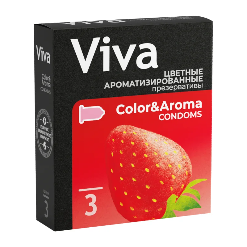 Презерватив "Viva" Цветные Ароматизированные 3 шт