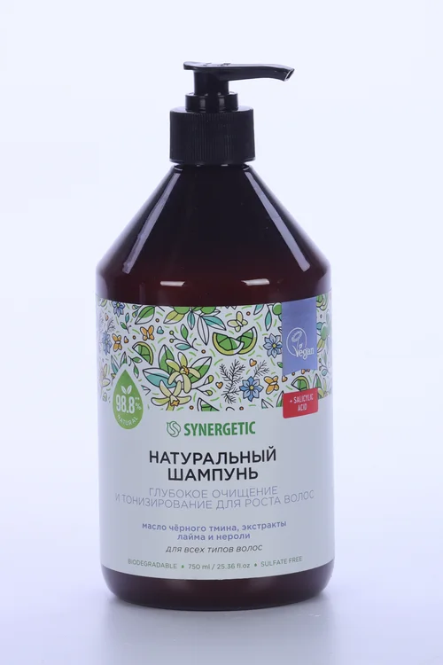Шампунь Synergetic Глубокое очищение / тонизирование бессульф для роста волос 750 мл