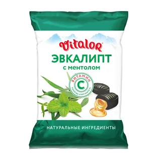 Виталор карамель леденцовая эвкалипт / ментол+вит. С 60г