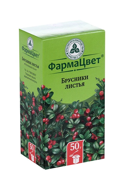 Брусники лист ФармаЦвет 50 гр сырье растительное измельченное