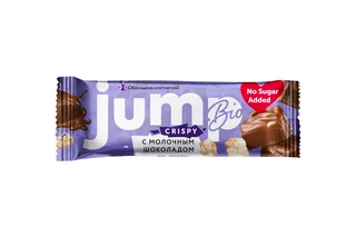 Батончик Crispy JumpBio молоч шоколад / воздуш рис, 40 г