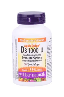 Витамин D3 1000 ме Webber Naturals 240 шт капсулы мягкие