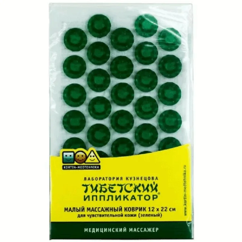 Массажер Тибетский Аппликатор На Мягкой Подложке 12×22 см Зеленый