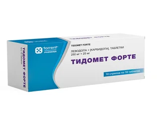 Тидомет форте 250 мг+25 мг 100 шт таблетки