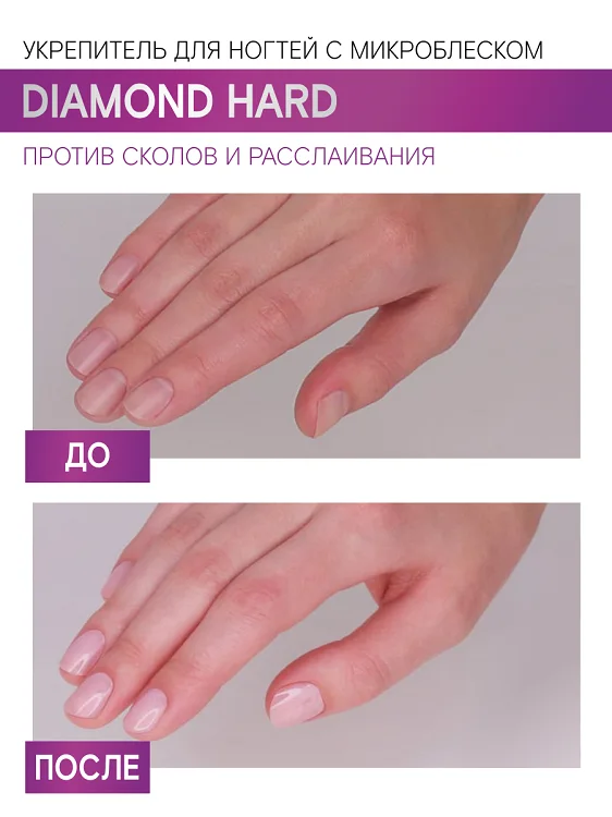 Укрепитель для ногтей с микроблеском Luxvisage Diamond Hard против сколов и расслаивания 9 гр
