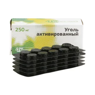 Уголь активированный таблетки 0,25 гр 50 шт