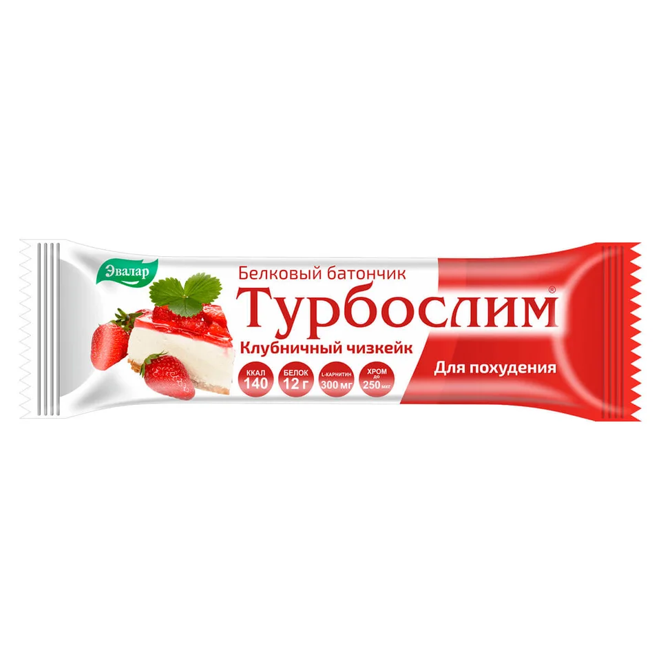 Турбослим клубничный чизкейк для контроля веса батончик 50 гр