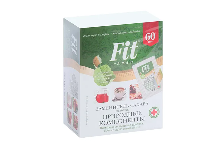 Сахарозаменитель FitParad 7 шт стевиози для сукралоза / эритрит саше 60 шт