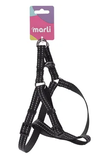 Шлейка нейлоновая Marli черная ширина 15 мм обхват груди 32-43 см