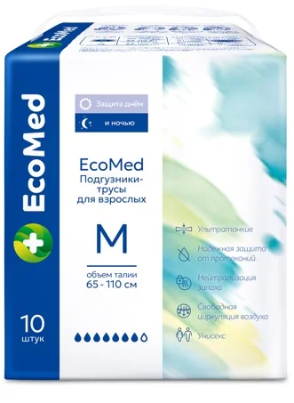 EcoMed Подгузники-Трусы для взрослых M (65-110 см) 10 шт