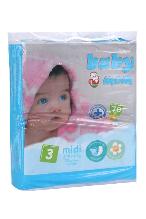 Подгузники Baby mom Midi крем-бальз (4-9 кг) 70 шт