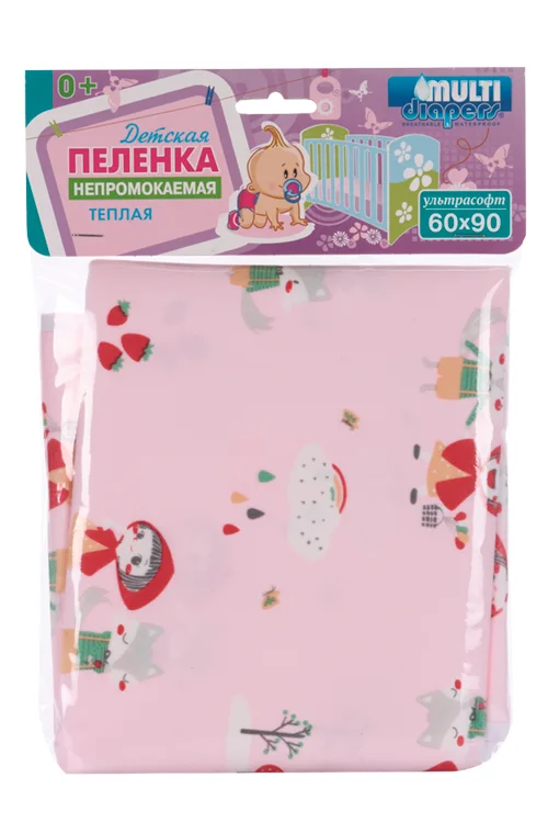 Пеленка Молти Даяпес непромок для кроватки из ультрасофта в ассортименте 60×90 см