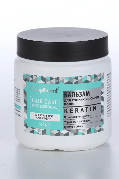 Бальзам Compliment Keratin Кератиновое наполнение для тонк / ломк волос 500 мл