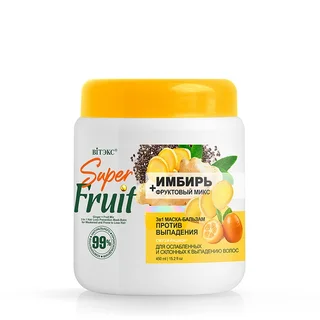 Витэкс SuperFRUIT Маска-бальзам для волос Имбирь+ фрукт. микс Против выпадения 450 мл