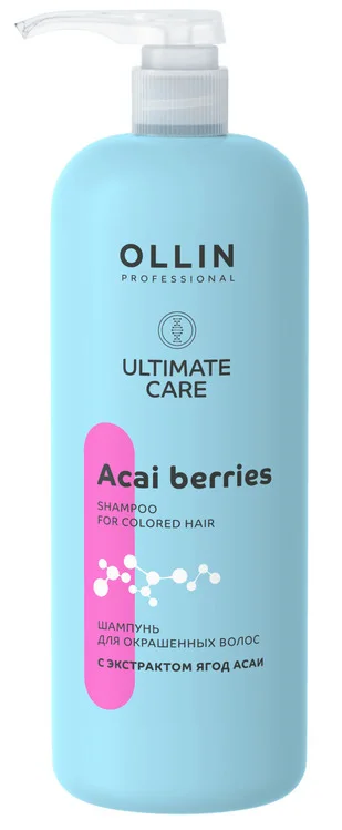 Шампунь Ollin Professional Ultimate Care для окраш волос с экстракт ягод асаи, 1 000 мл