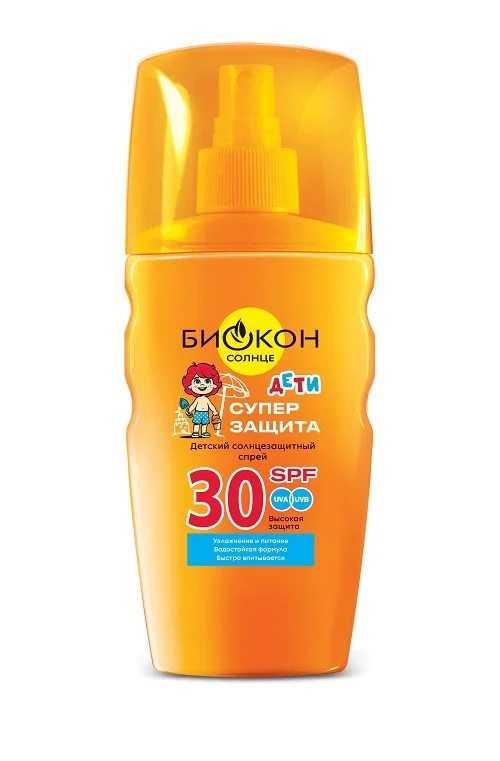 Детский спрей солнцезащитный Биокон SPF-30 160 мл