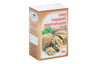 Грецкий орех перегородки 50 гр сырье растительное измельченное
