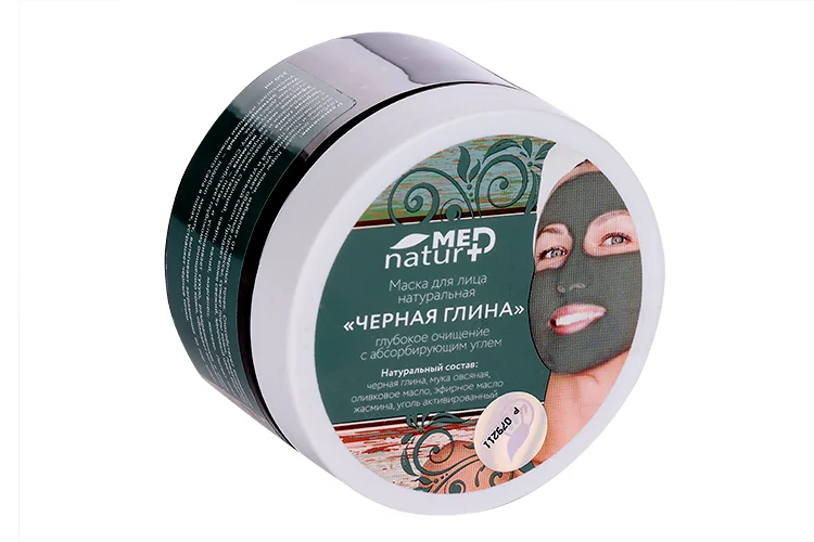 Маска Naturmed натуральная Черная глина для лица 250 мл