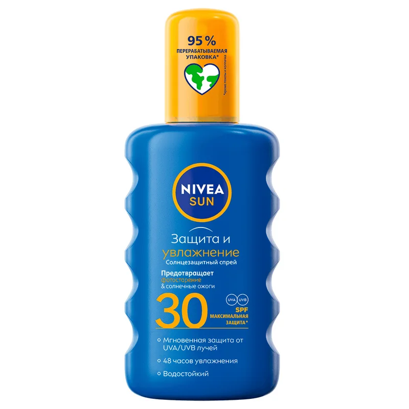 Нивея Защита И Увлажнение Спрей Солнцезащитный Spf30 200 мл