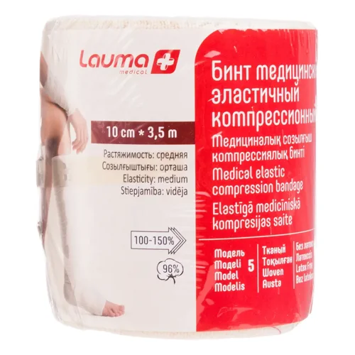 Бинт Лаума компрессионный эласт мед средней растяж 10 см × 3.5 м