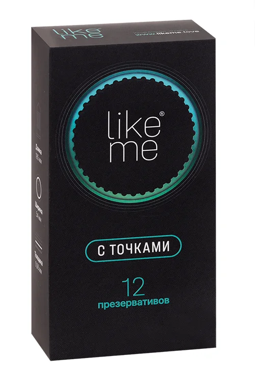 Презервативы Like ME с точками 12 шт