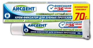 Айсдент крем-фиксатор для зубных протезов освежающий мятный вкус 70 гр