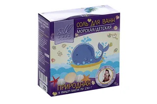 Соль для ванн Silk Bath Морская природная детская 250 гр 4 шт фильтр-пакет