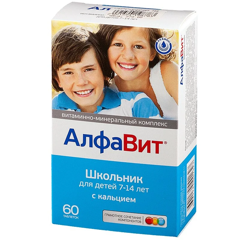 Алфавит Школьник таблетки жевательные от 7 До 14 Лет 60 шт