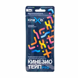 Бинт Кинезио-Тейп kinexib pro с усил фикс зеленый 1мх5 см