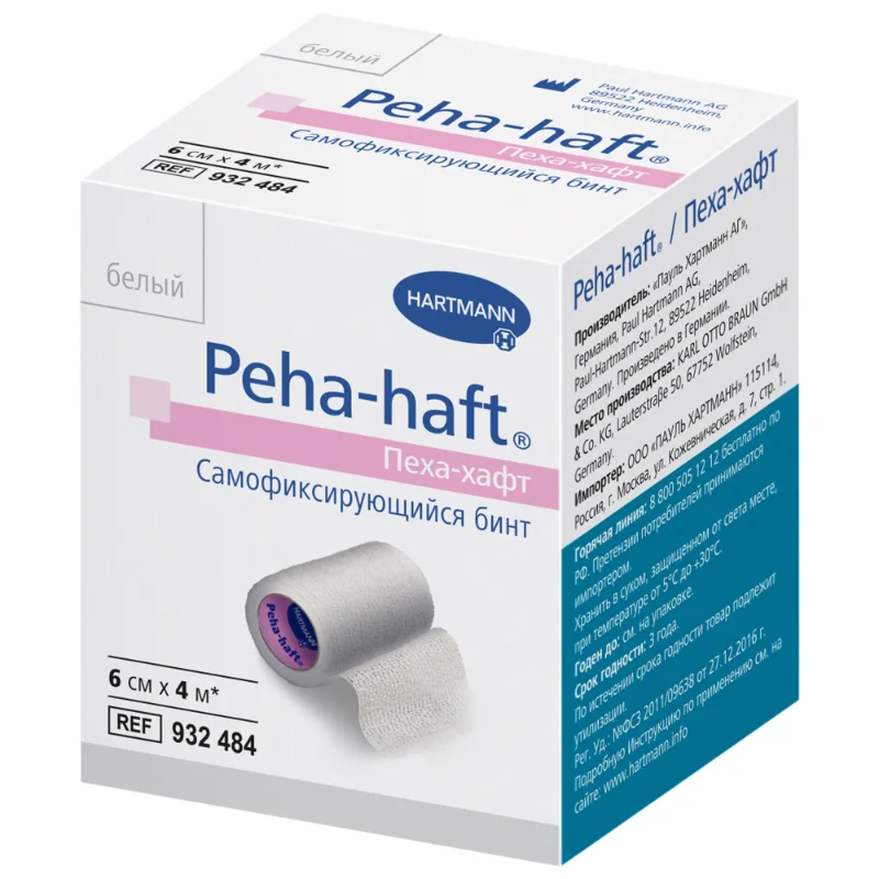 Пеха-Хафт Бинт Эластичный Самофиксирующийся 6 см × 4 м №1 Белый