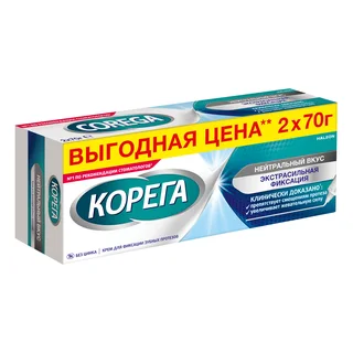 Корега крем для фиксации зубн. протезов нейтральный вкус 70 гр 2 шт