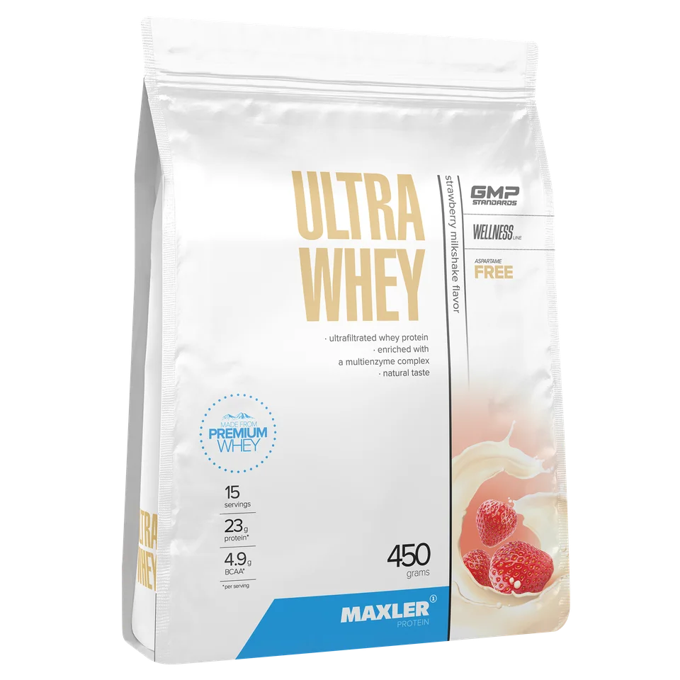 Протеин сывороточный Maxler Ultra Whey, 450 гр - клубничный милкшейк